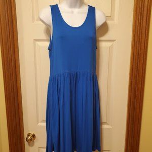 Bright blue sleeveless dress with flowly skirt bottom Sz M